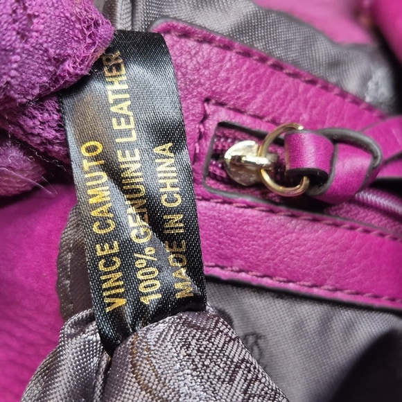 Vince Camuto Large Purple Leather Shoulder Crossbody Bag w/Dust Bag - Picture 12 of 17